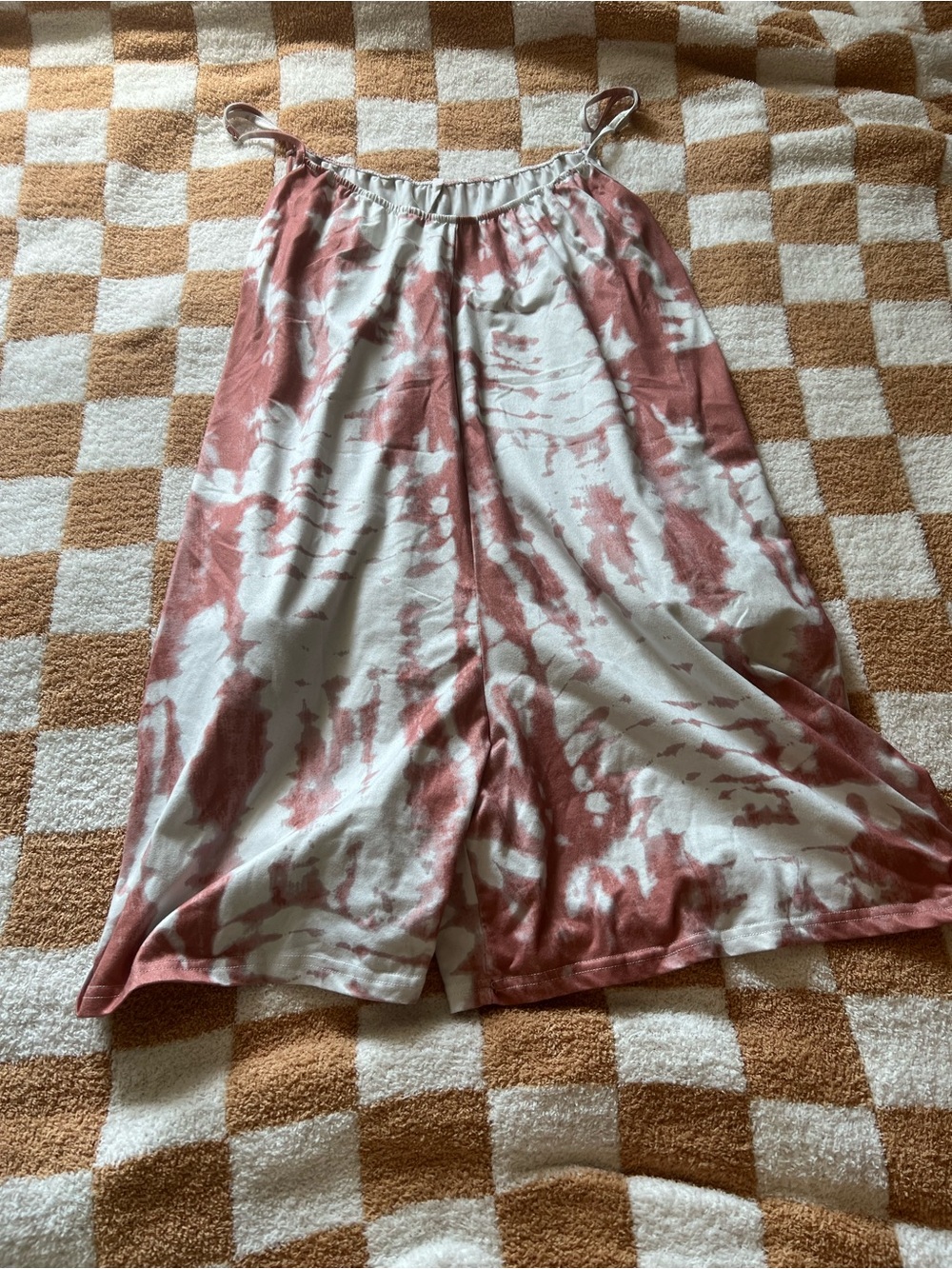 Tie-Dye Romper in Blush and White